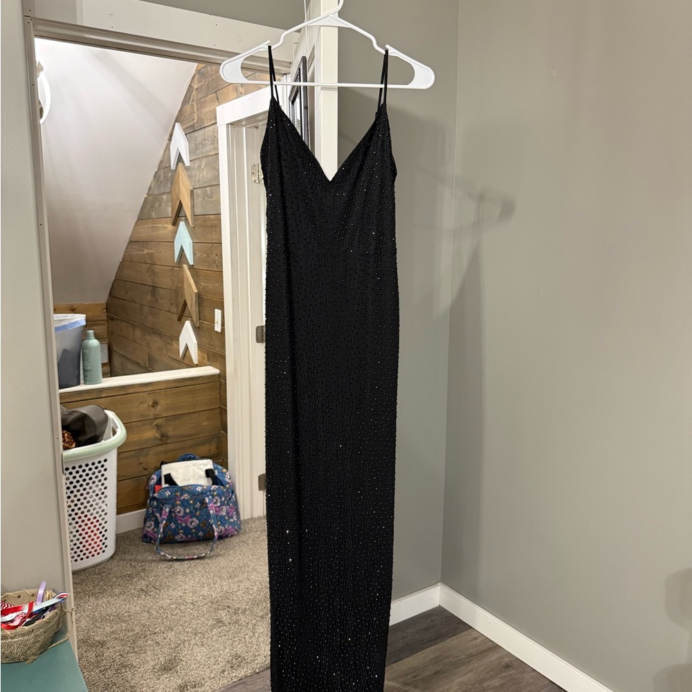 Windsor Elegant Black with Rhinestones Prom Dress